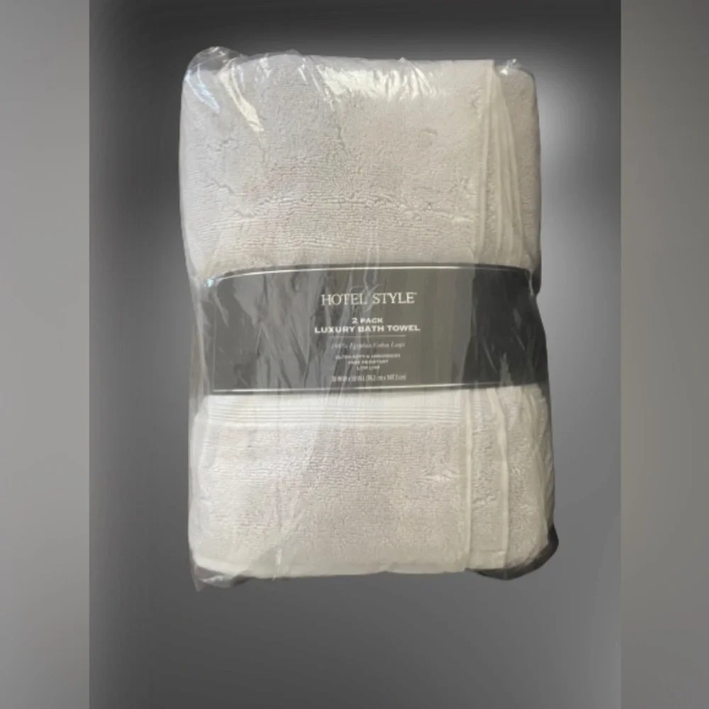 Hotel Style Luxury Egyptian Cotton Bath Towels 2-Pack Silver